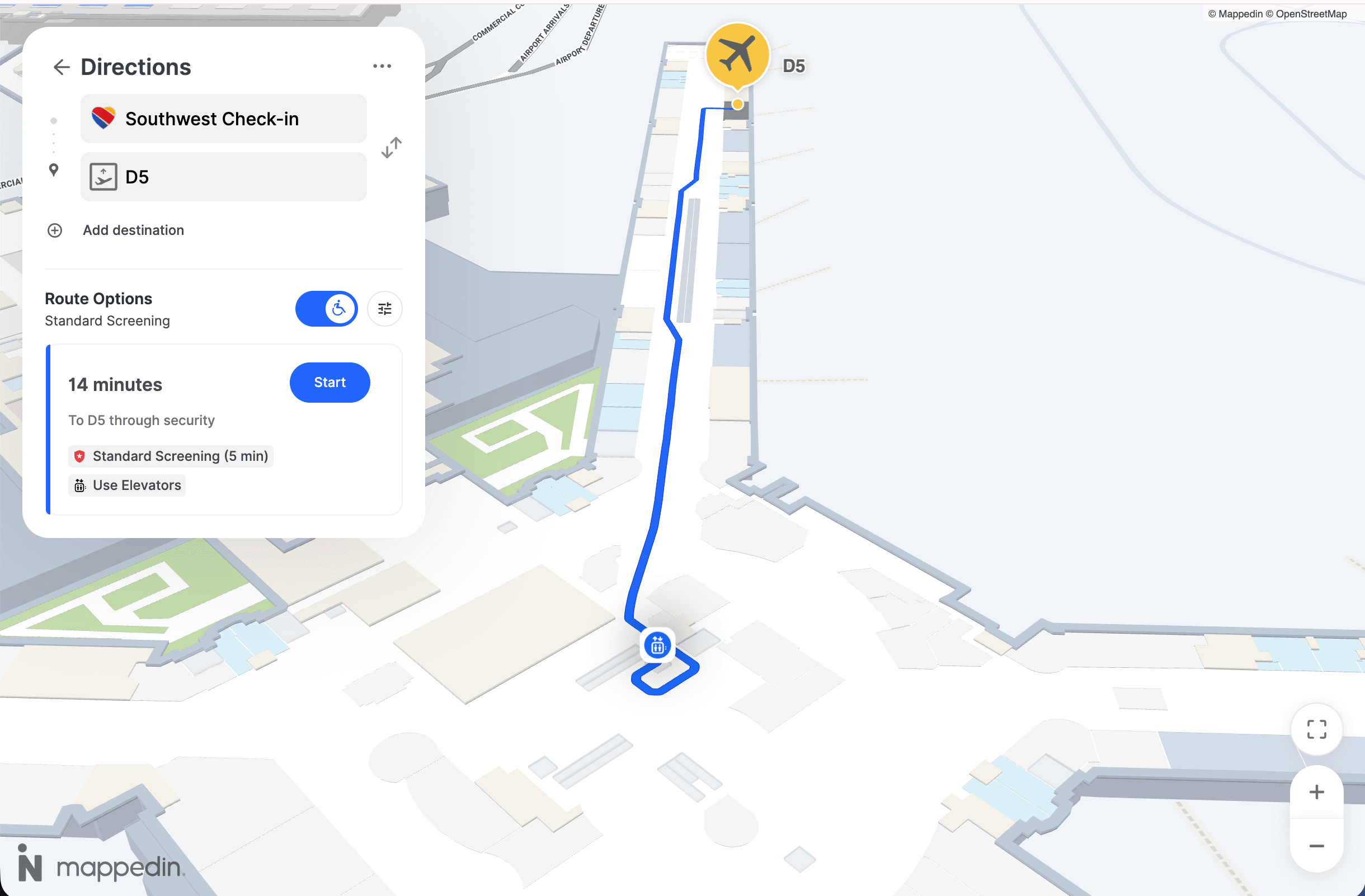 Accessibility Toggle for accessible positioning and wayfinding
