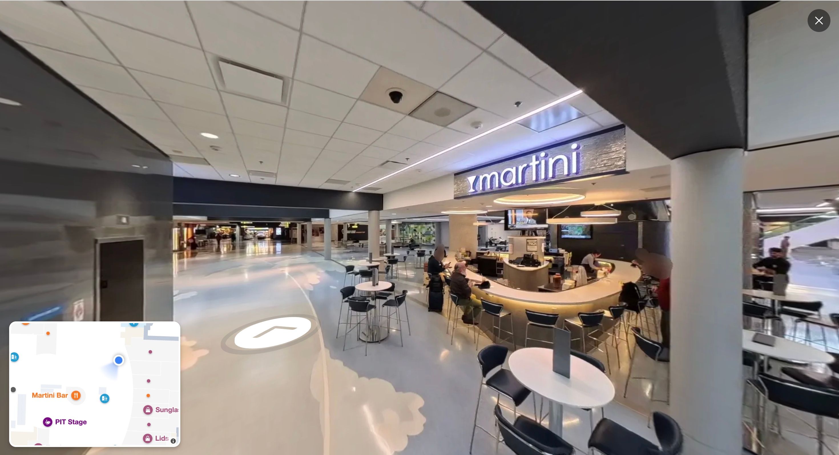 Mappedin RealView within a lounge for wayfinding