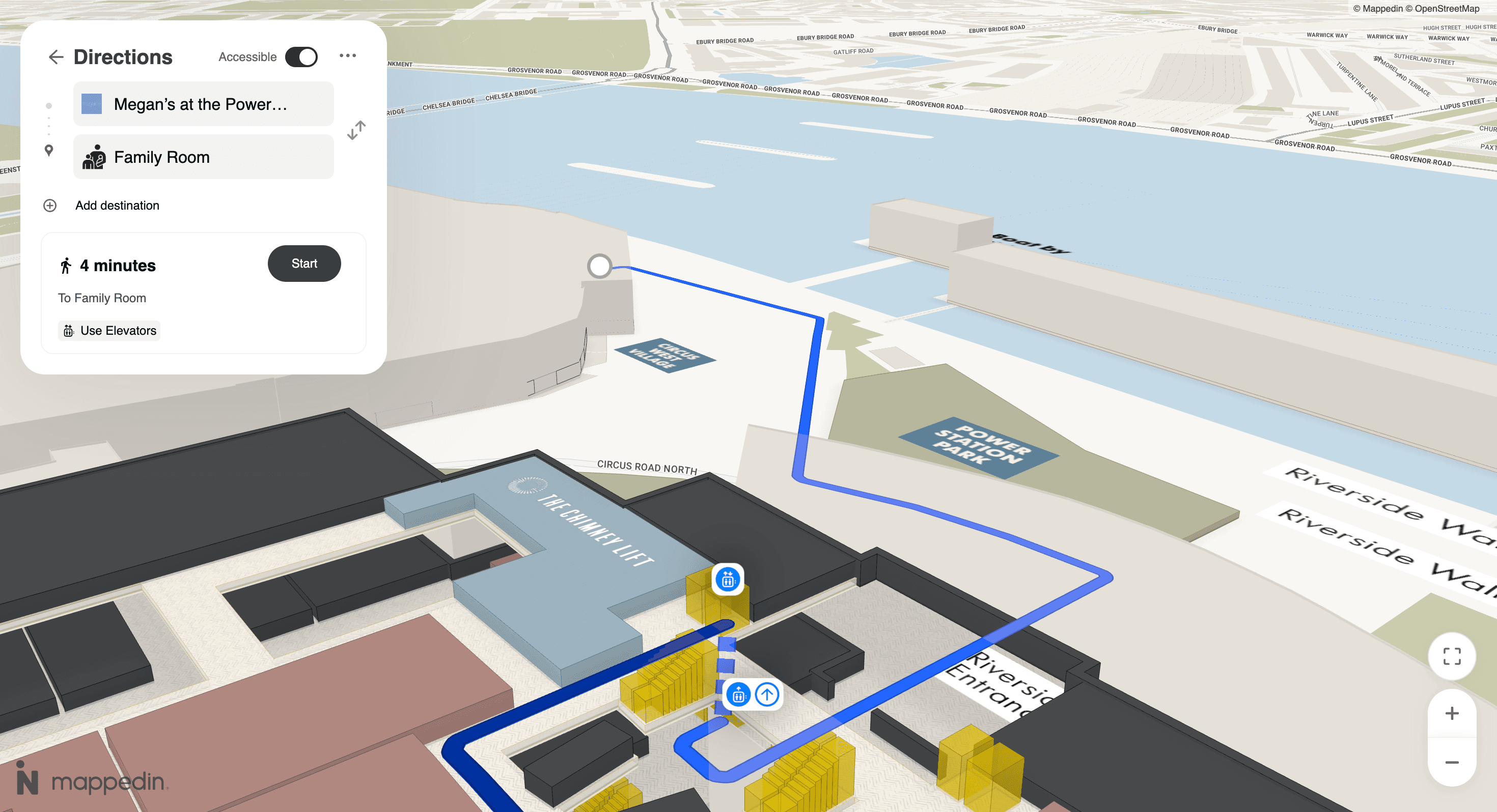 Accessible wayfinding software for malls