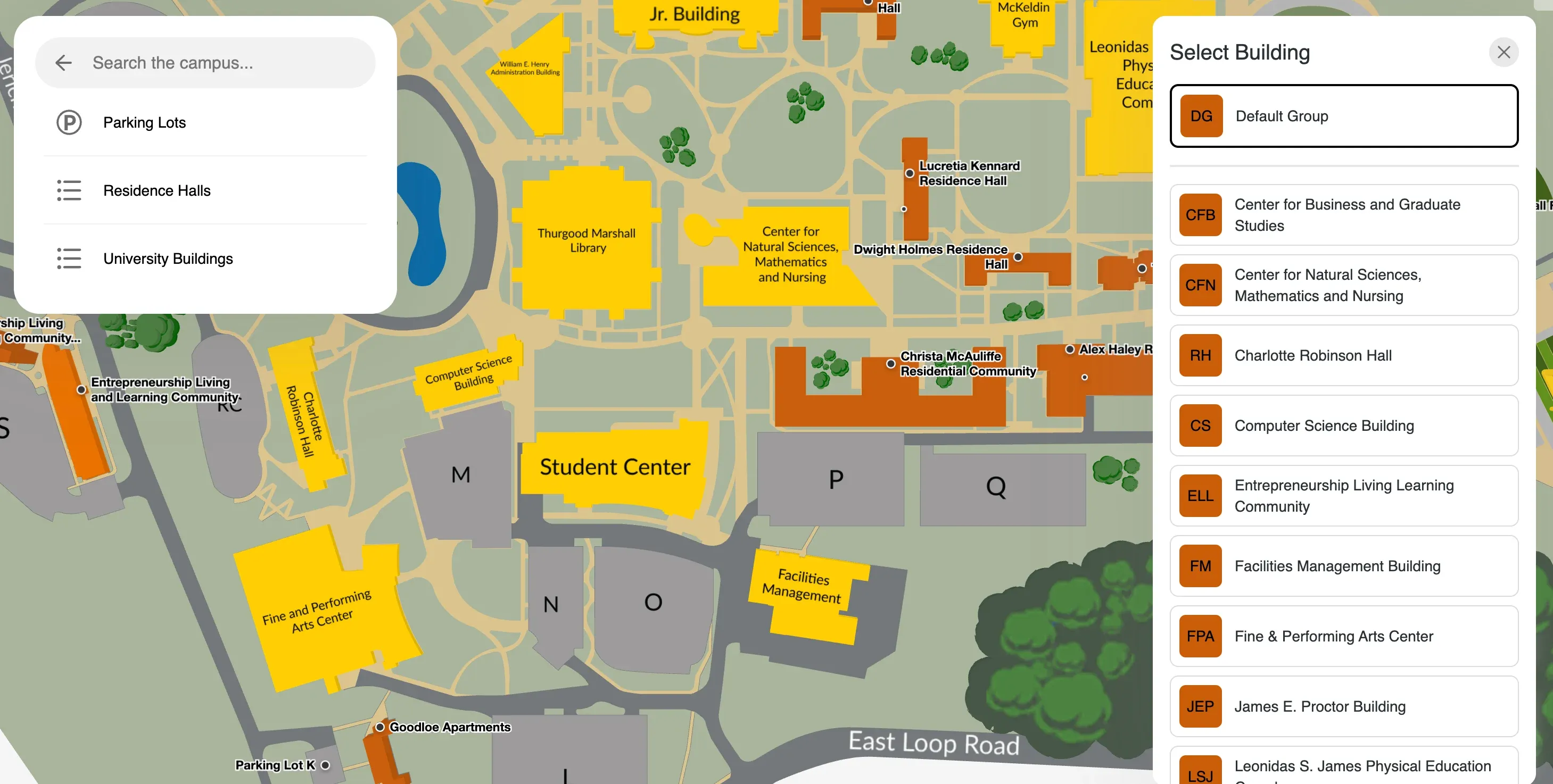 Bowie State University digital map