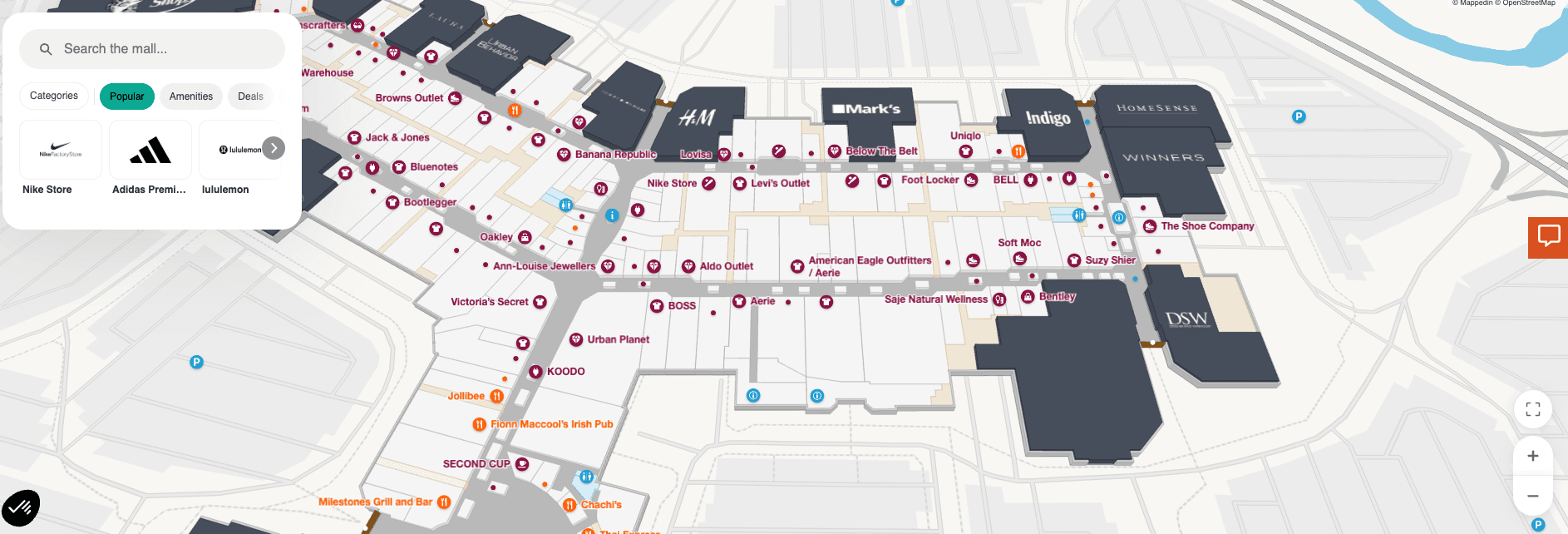 CrossIron Mills interactive map