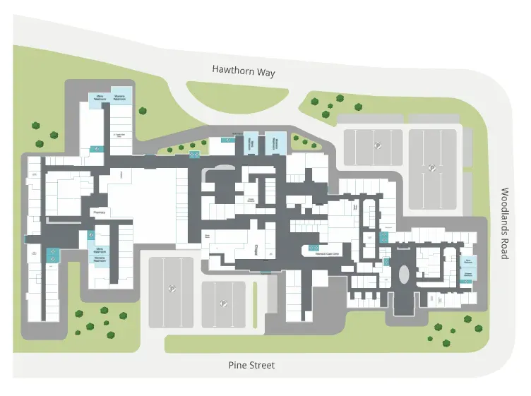 Hospital campus map