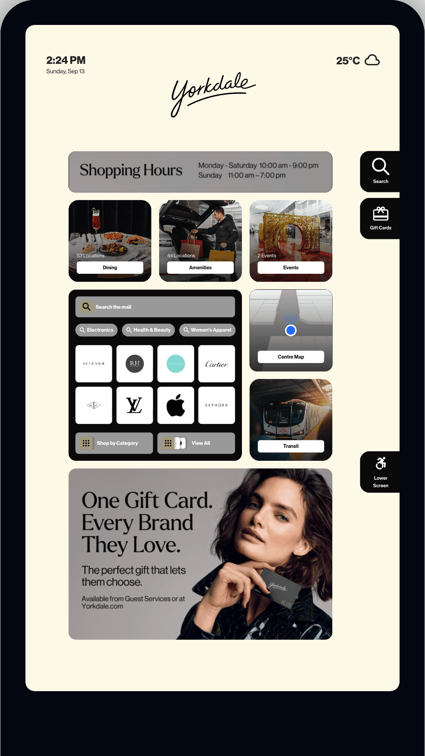 Digital directory software for retail properties