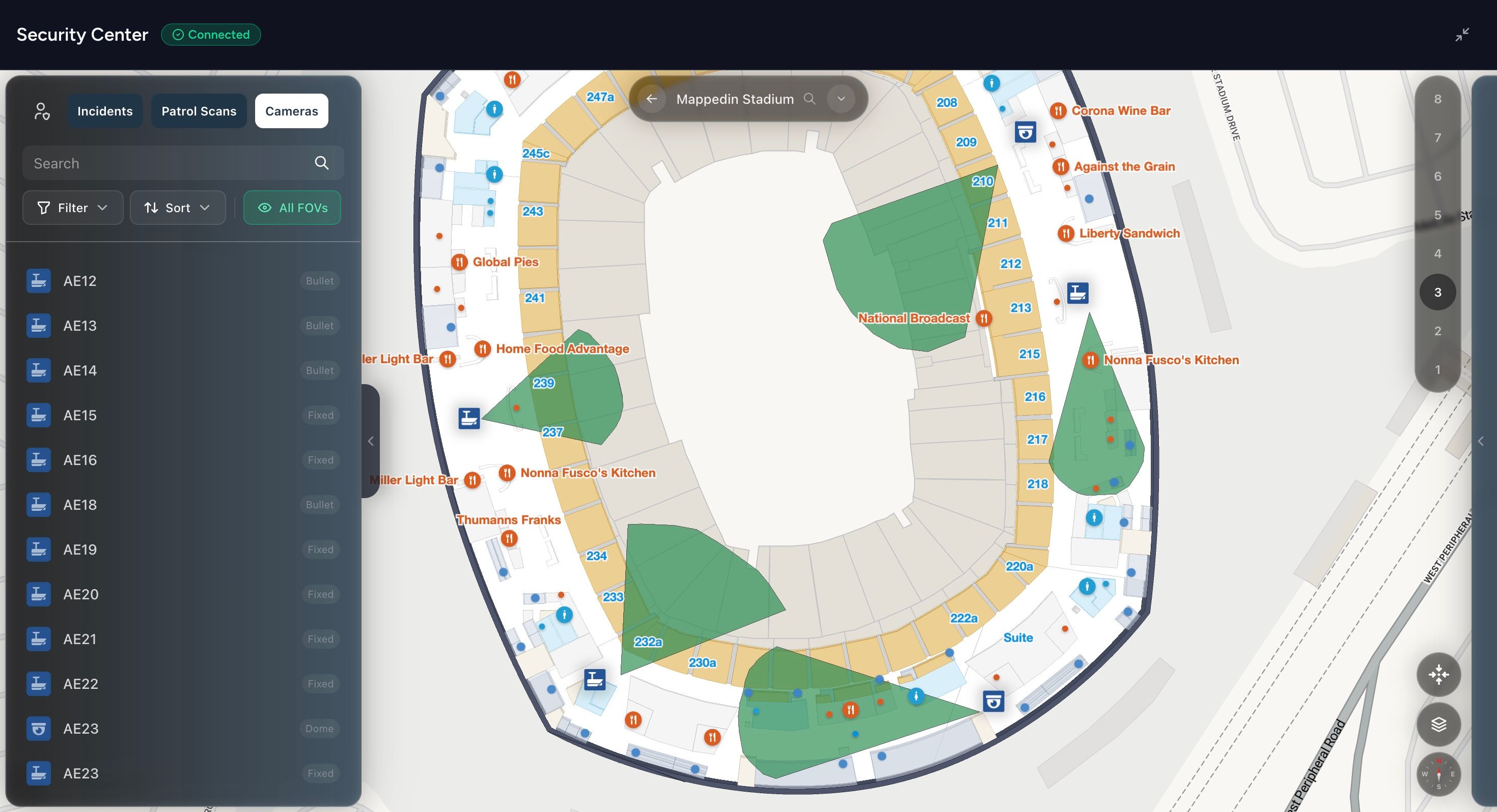 Stadium security management system