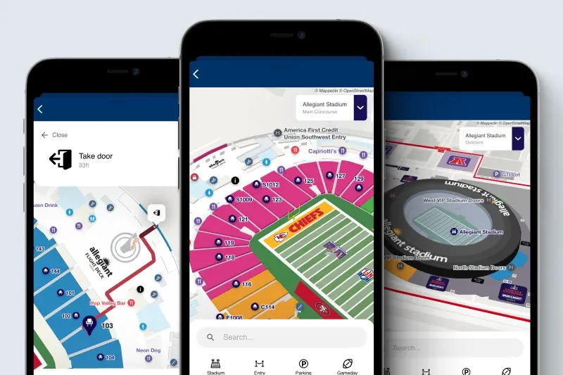 Digital map displayed on mobile devices