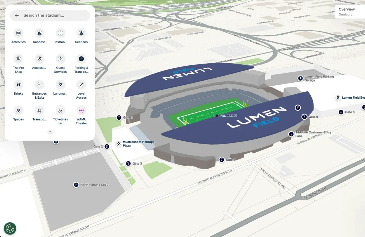 Digital map displayed on laptop