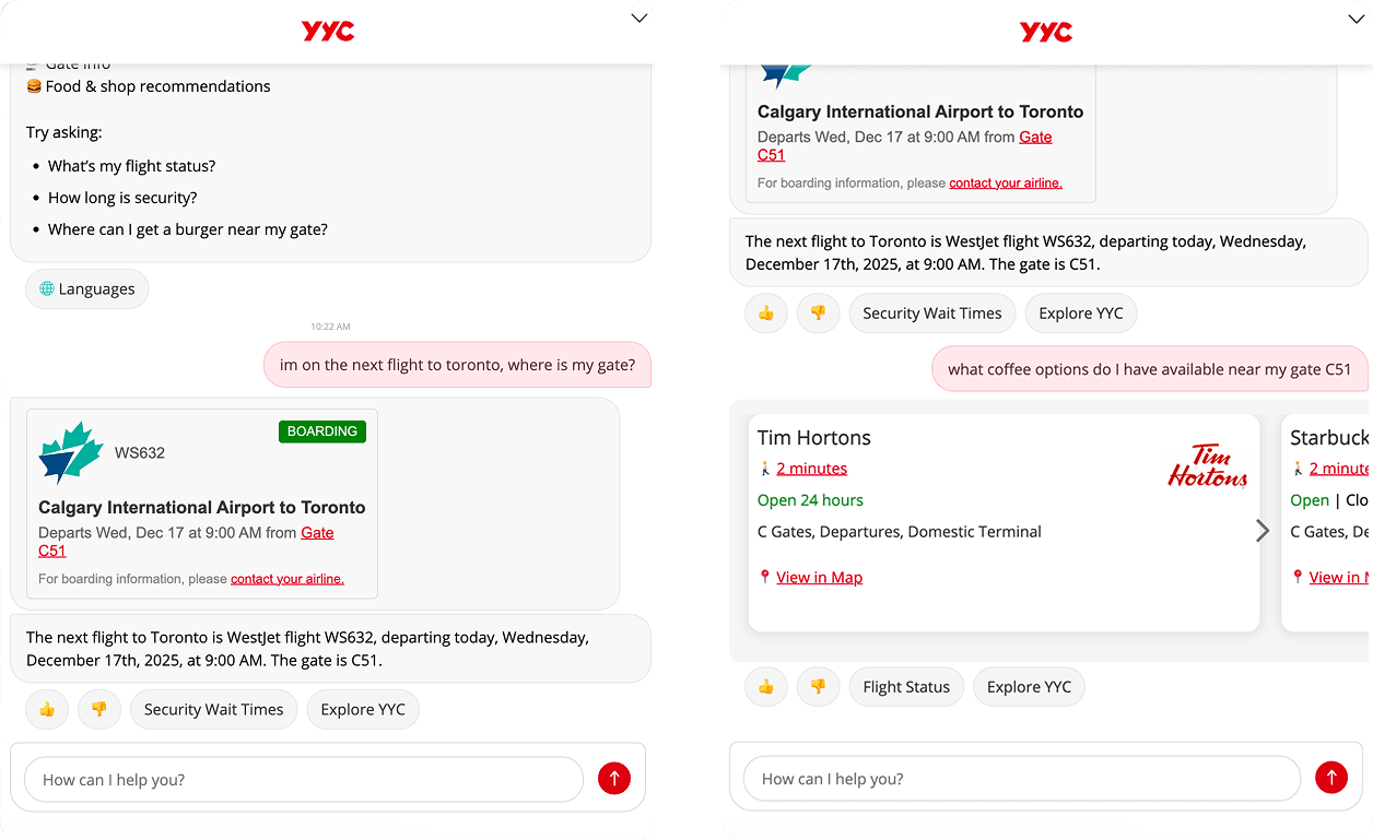 YYC AI navigation passenger wayfinding