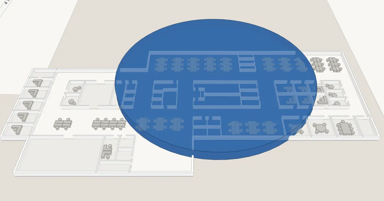 Areas and shapes drawn on map