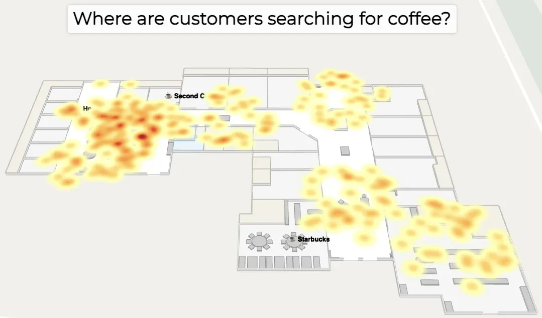 Indoor map showing data overlaid on top