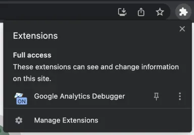 Google analytics debugger