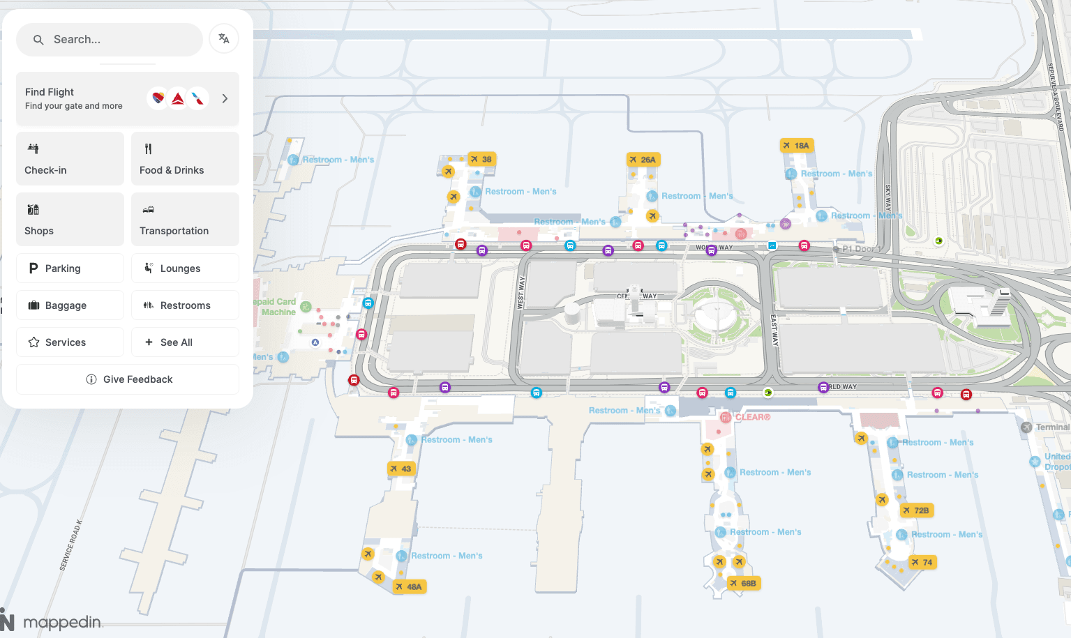 lax airport map
