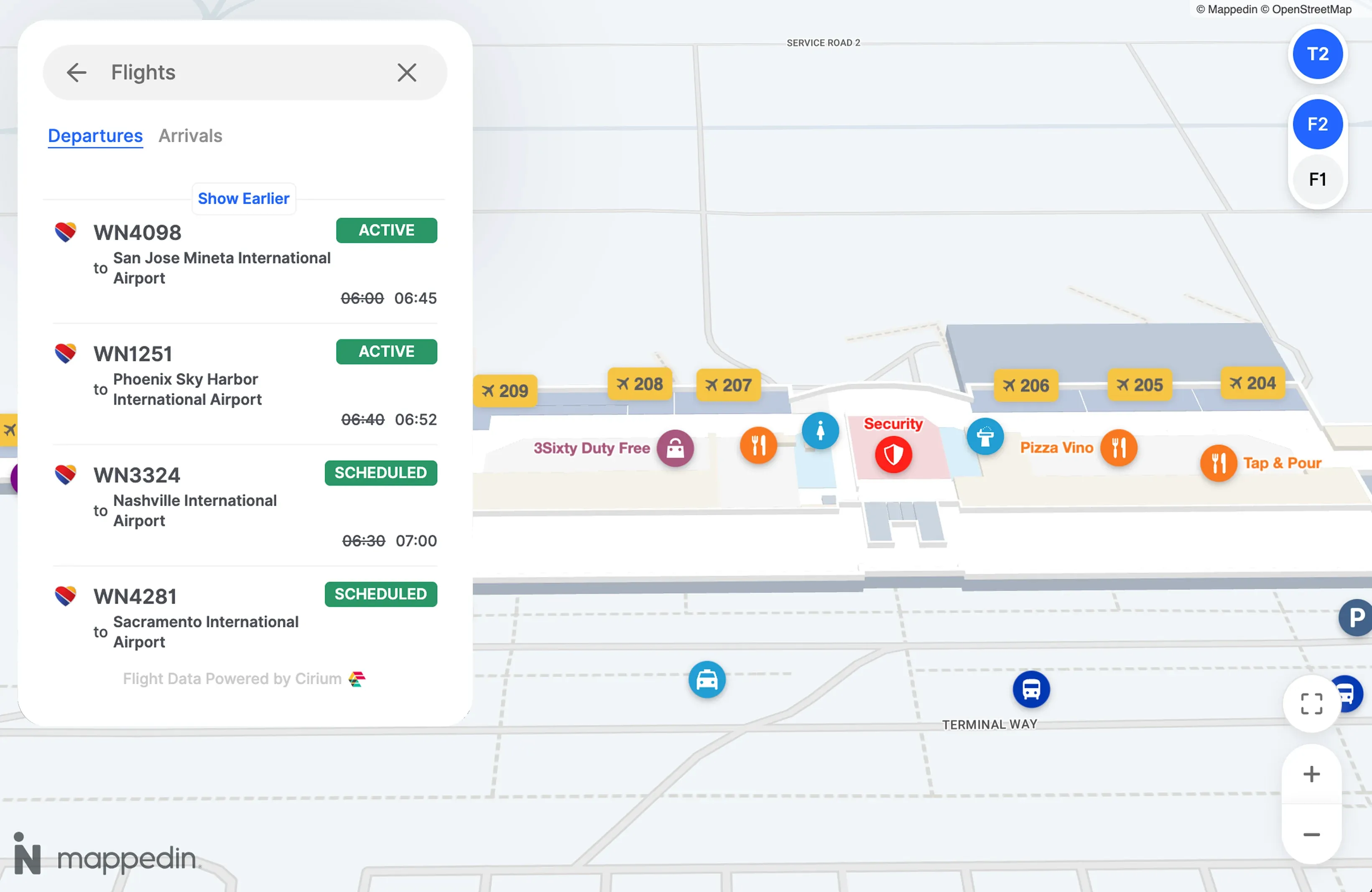 Ontario airport map