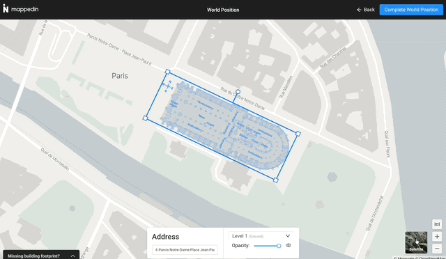 Satellite view georeferencing