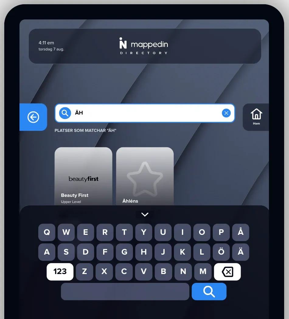 Swedish keyboard entry