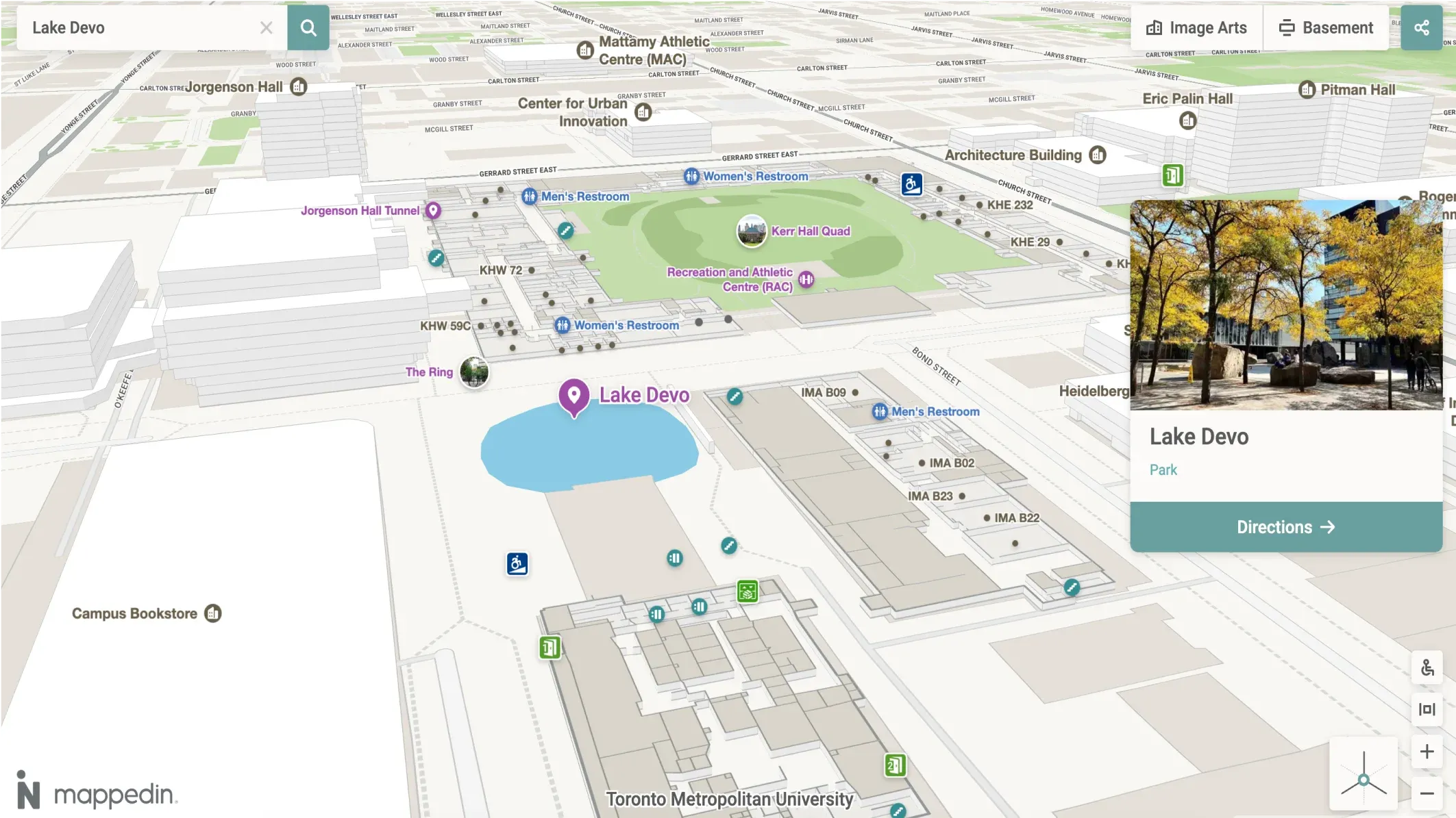 TMU campus map - Lake Devo