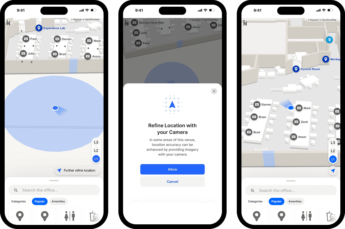 Unified blue dot positioning for indoor navigation